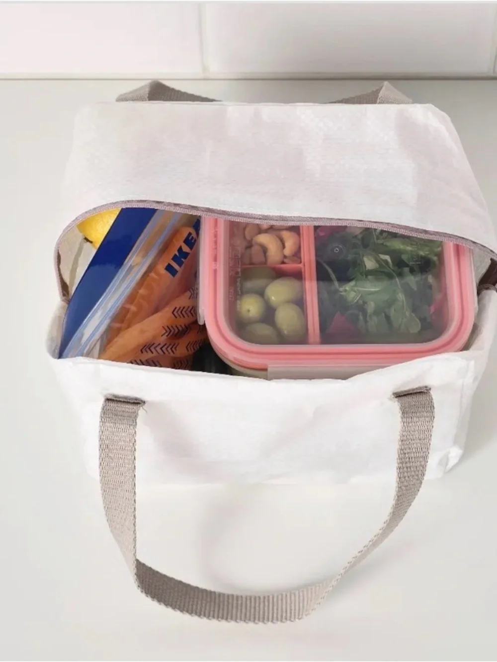 IKEA 365+ small tote bag. White and Beige. New